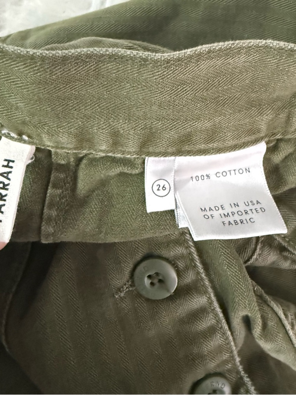 GRLFRND Farrah Wide Leg Cropped Pants Olive Green Women’s Size 26 Revolve - Picture 7 of 9